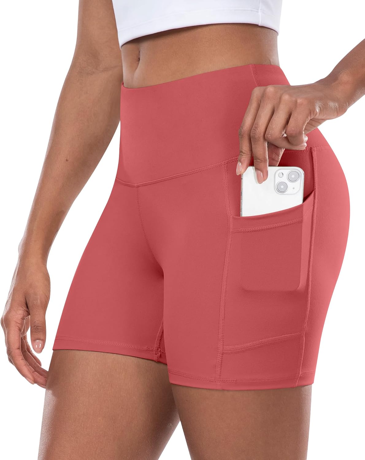 Women’s High-Waist Biker Shorts with Pockets