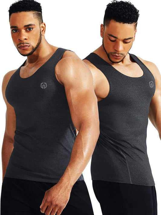 Men'S 3 Pack Athletic Compression under Base Layer Sport Tank Top