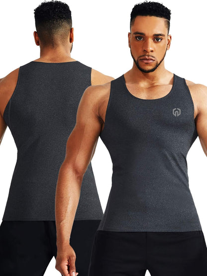 Men'S 3 Pack Athletic Compression under Base Layer Sport Tank Top