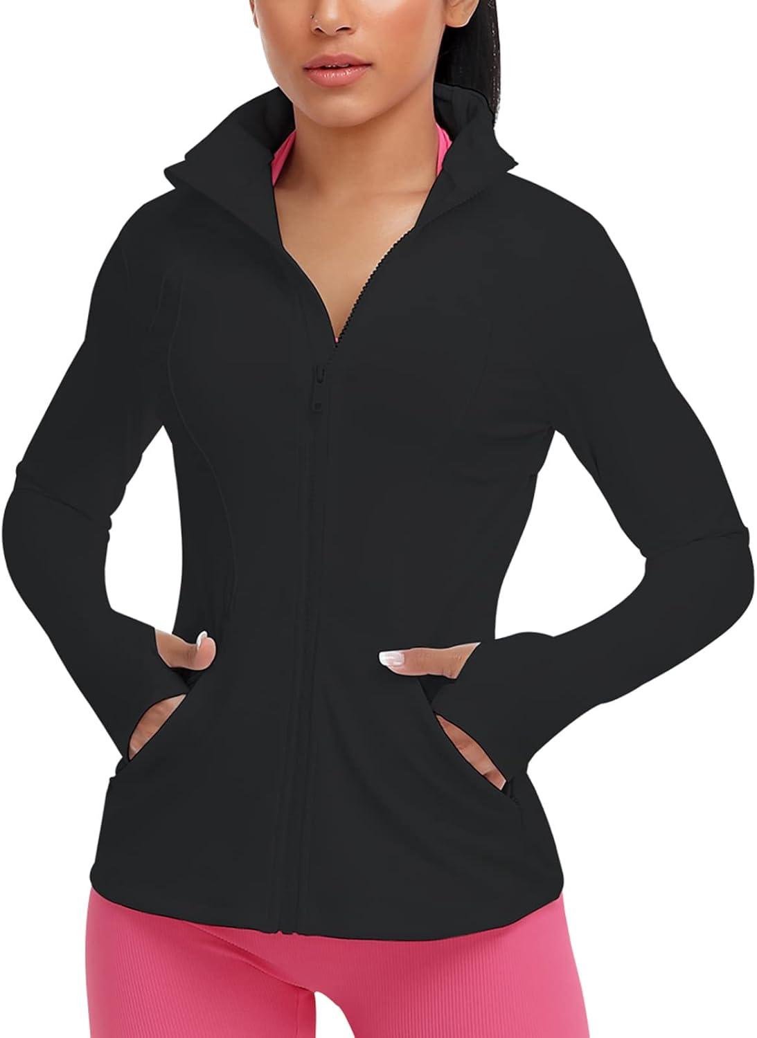 Women'S Workout Yoga Jacket Full Zip Running Athletic Track Jacket