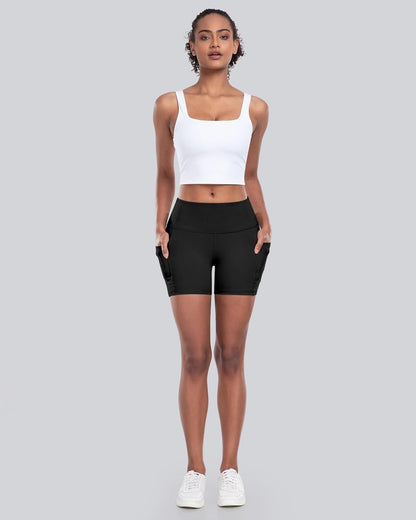Women’s High-Waist Biker Shorts with Pockets