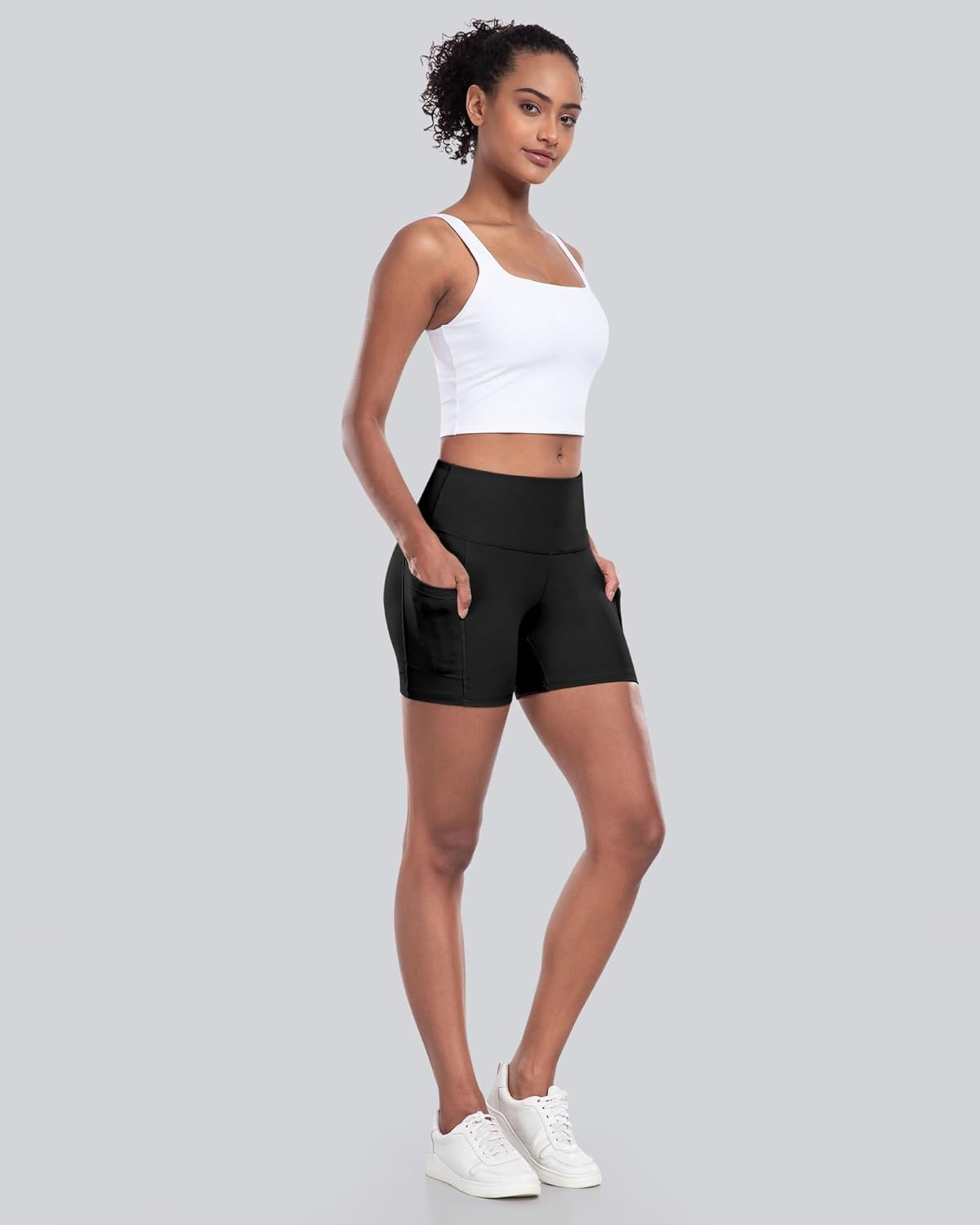 Women’s High-Waist Biker Shorts with Pockets