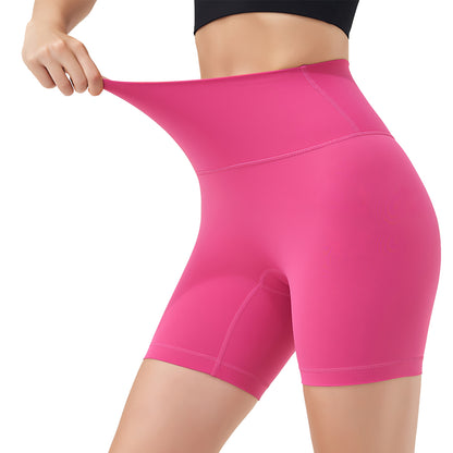 High-Waist Biker Shorts - Pink