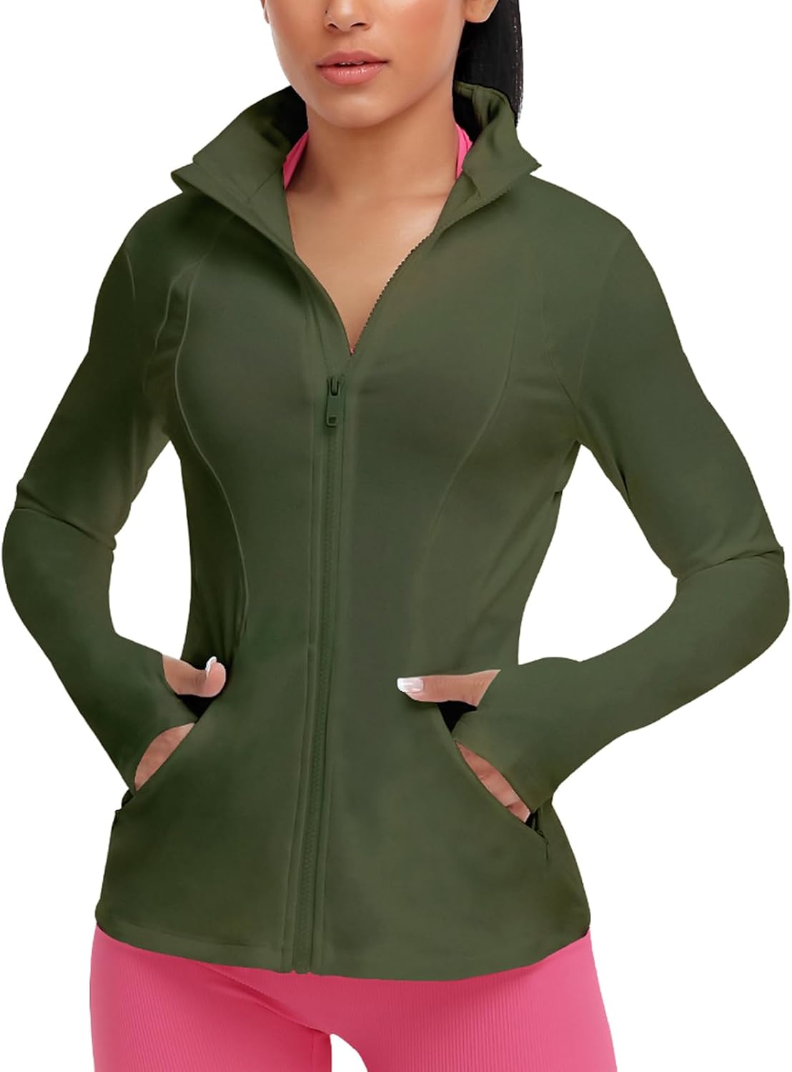 Women'S Workout Yoga Jacket Full Zip Running Athletic Track Jacket