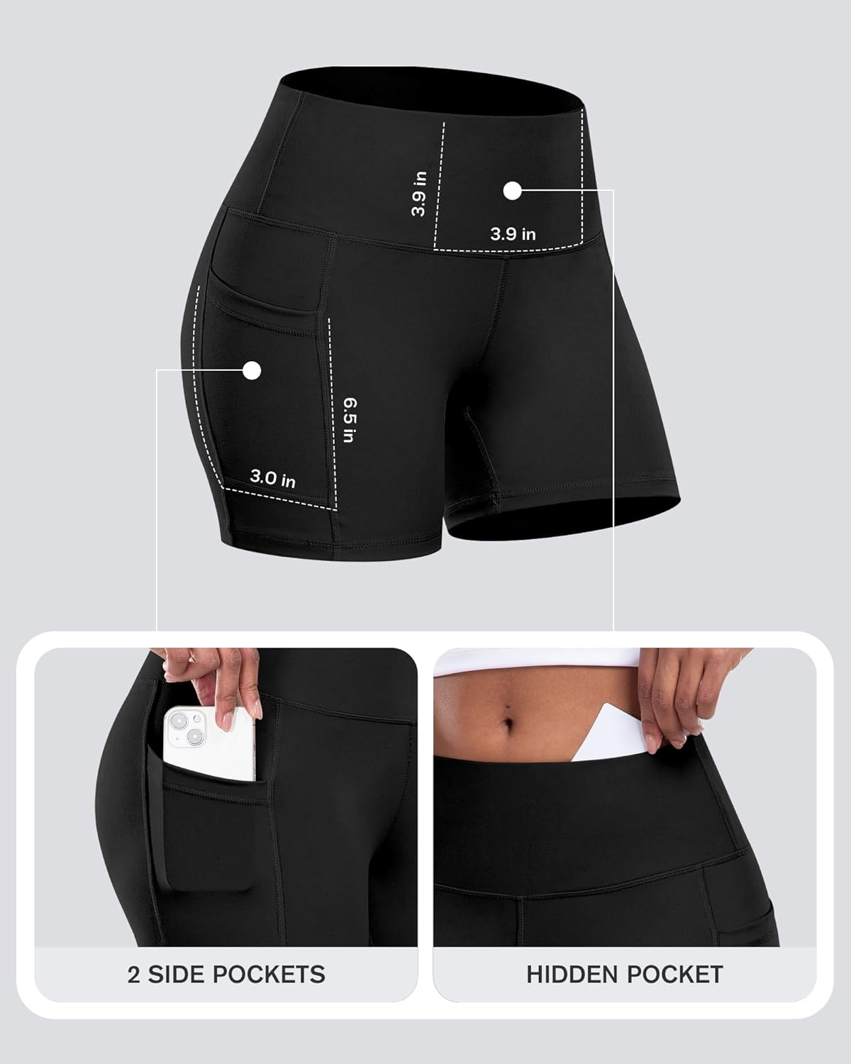 Women’s High-Waist Biker Shorts with Pockets