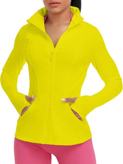 Women'S Workout Yoga Jacket Full Zip Running Athletic Track Jacket