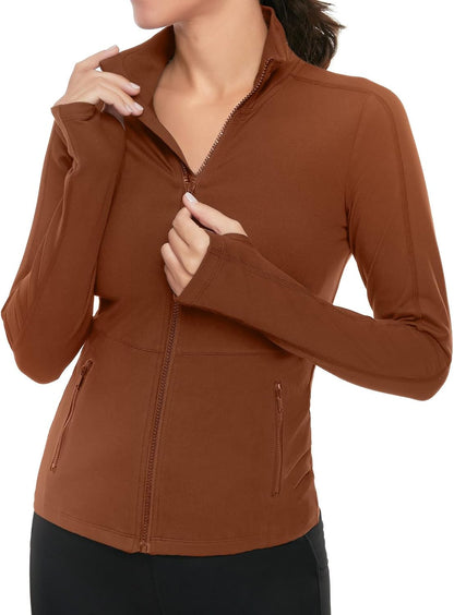Women'S Workout Yoga Jacket Full Zip Running Athletic Track Jacket