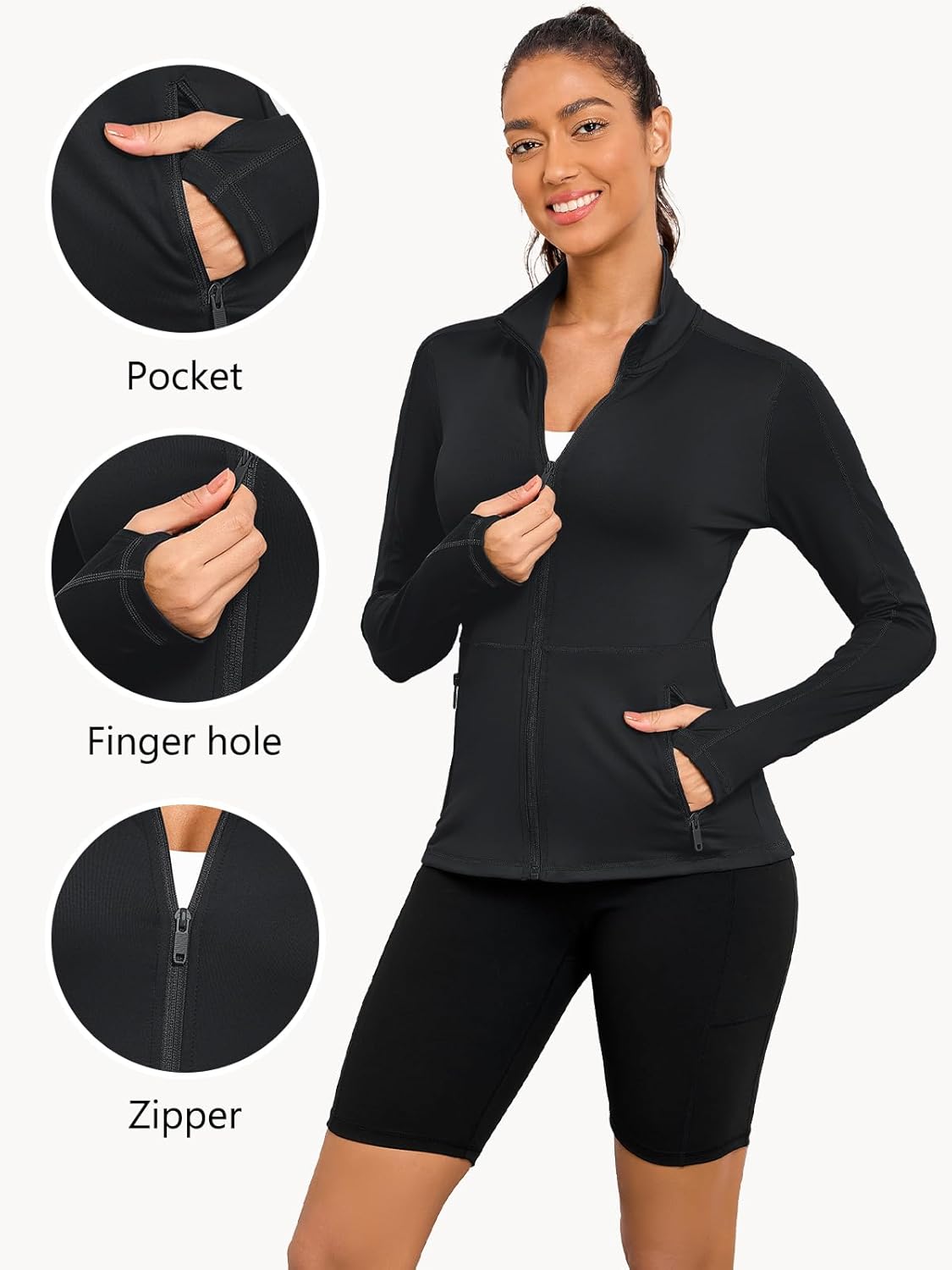 Women'S Workout Yoga Jacket Full Zip Running Athletic Track Jacket