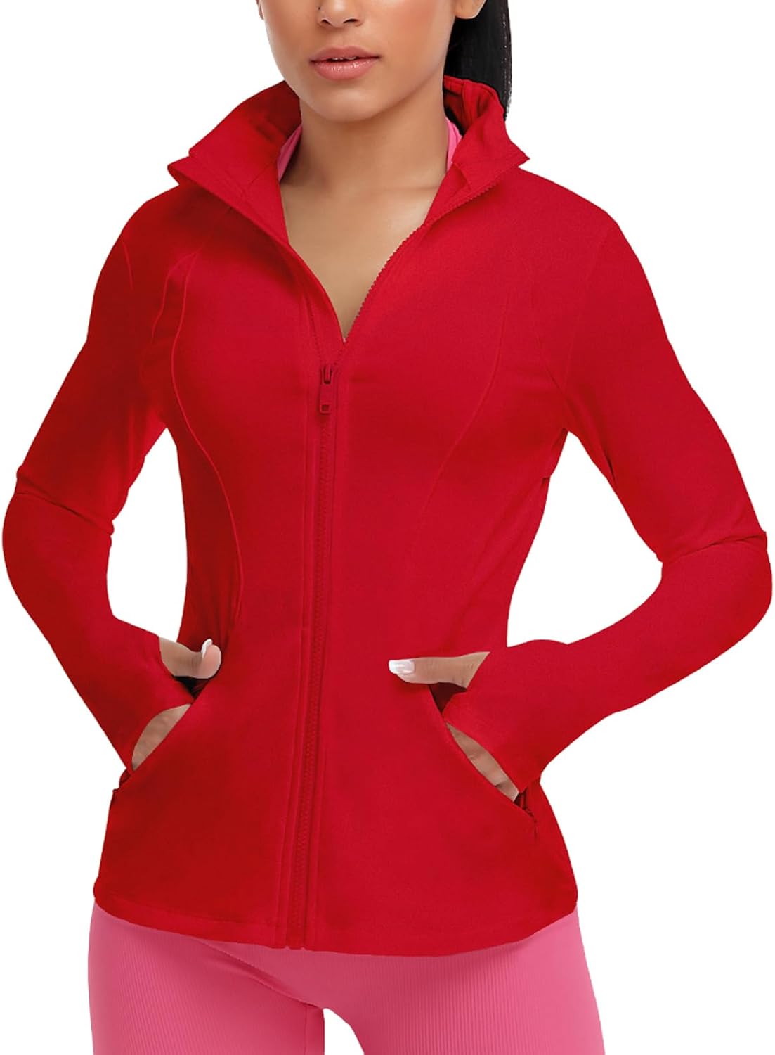 Women'S Workout Yoga Jacket Full Zip Running Athletic Track Jacket