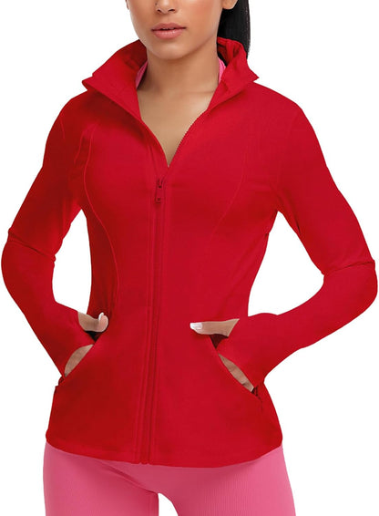Women'S Workout Yoga Jacket Full Zip Running Athletic Track Jacket