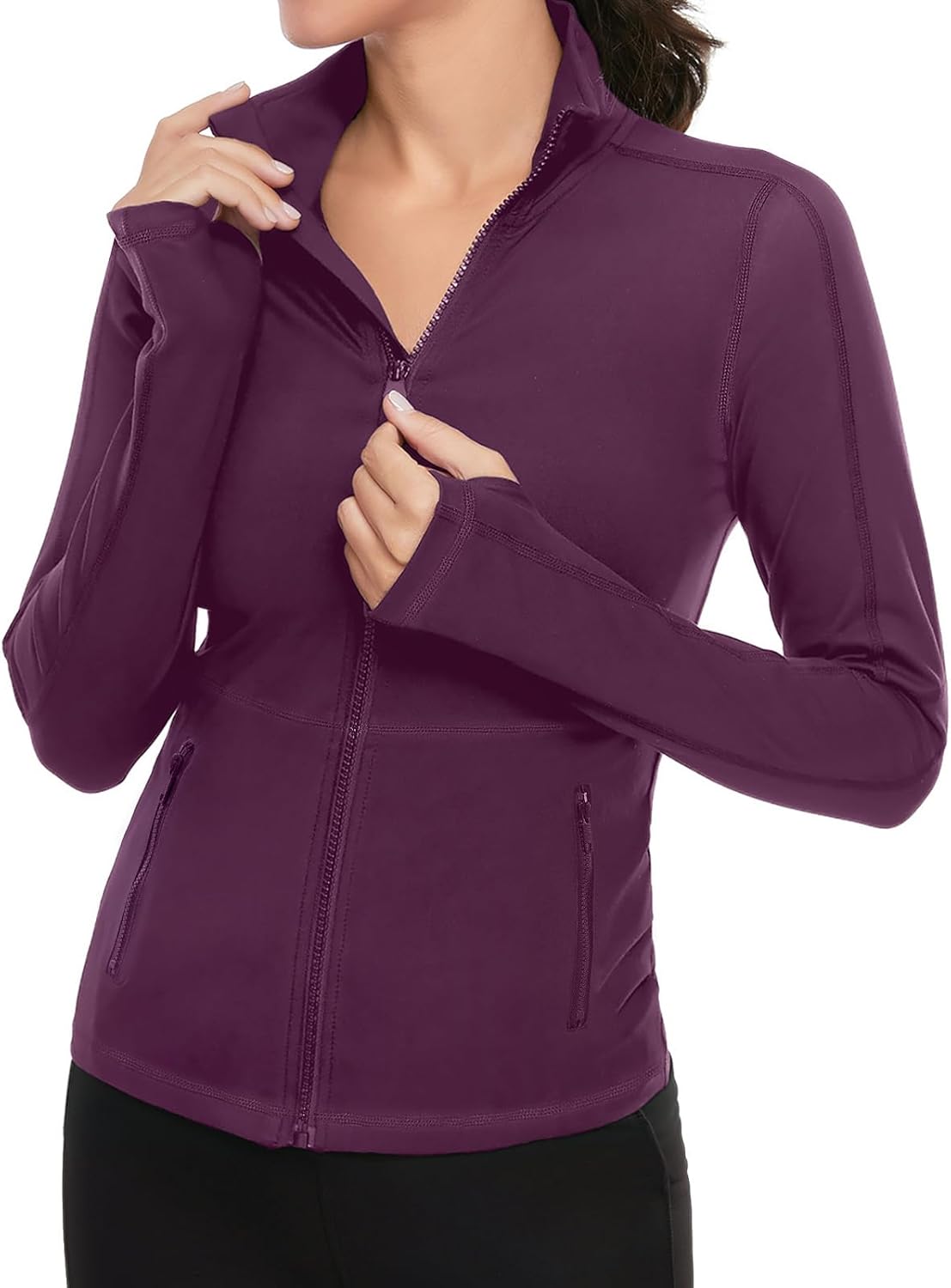Women'S Workout Yoga Jacket Full Zip Running Athletic Track Jacket