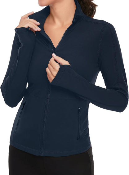 Women'S Workout Yoga Jacket Full Zip Running Athletic Track Jacket