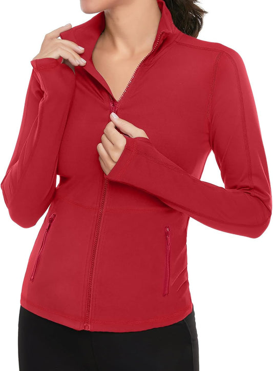 Women'S Workout Yoga Jacket Full Zip Running Athletic Track Jacket
