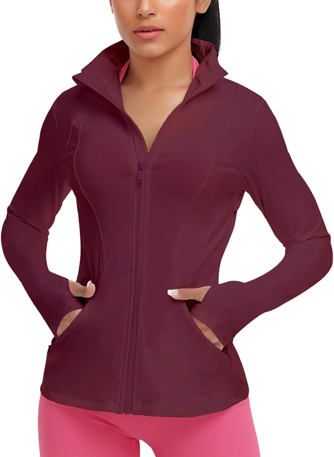 Women'S Workout Yoga Jacket Full Zip Running Athletic Track Jacket