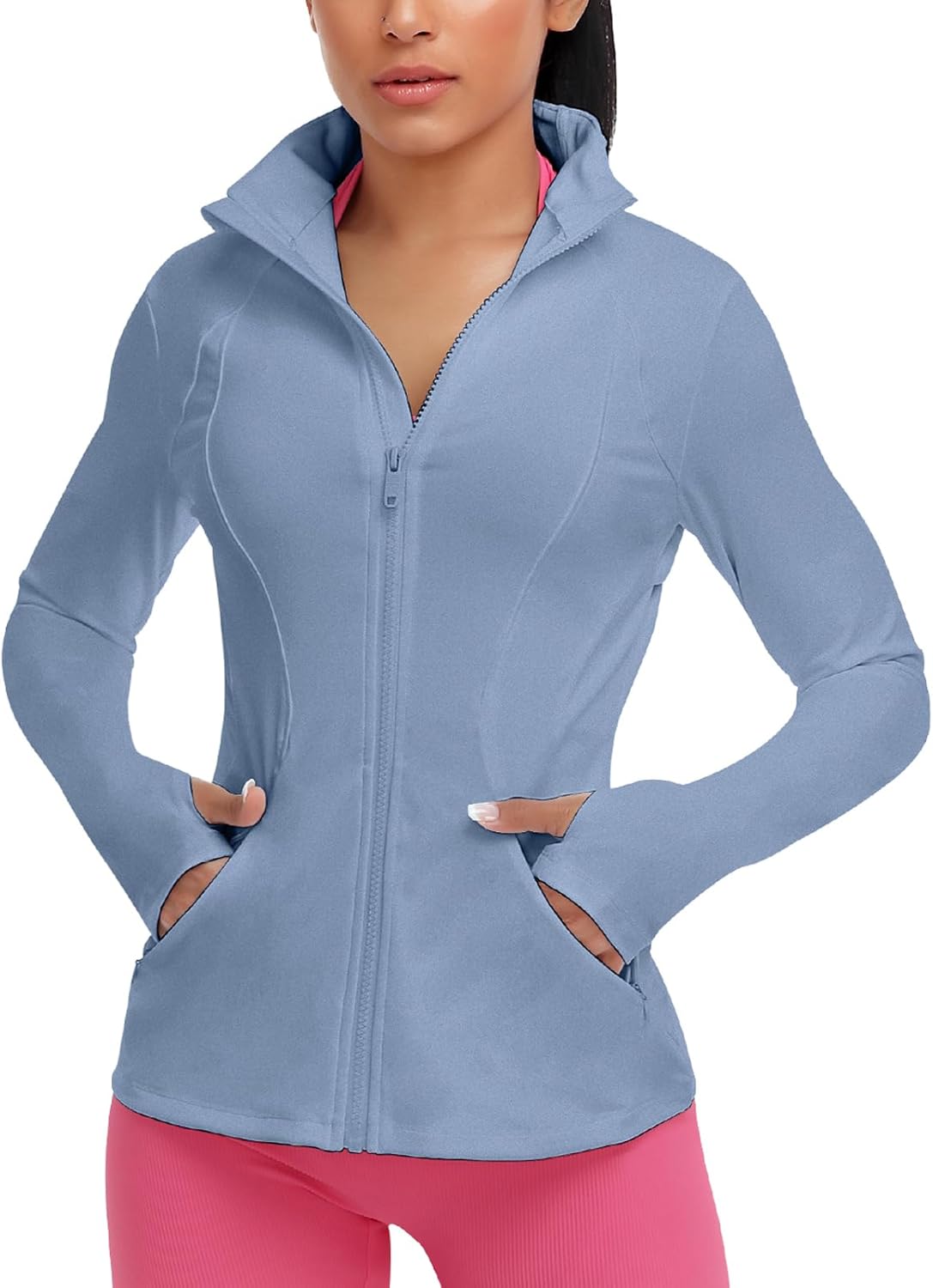 Women'S Workout Yoga Jacket Full Zip Running Athletic Track Jacket