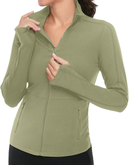 Women'S Workout Yoga Jacket Full Zip Running Athletic Track Jacket