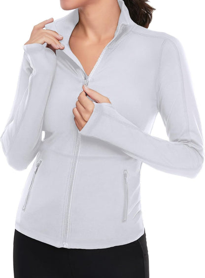 Women'S Workout Yoga Jacket Full Zip Running Athletic Track Jacket