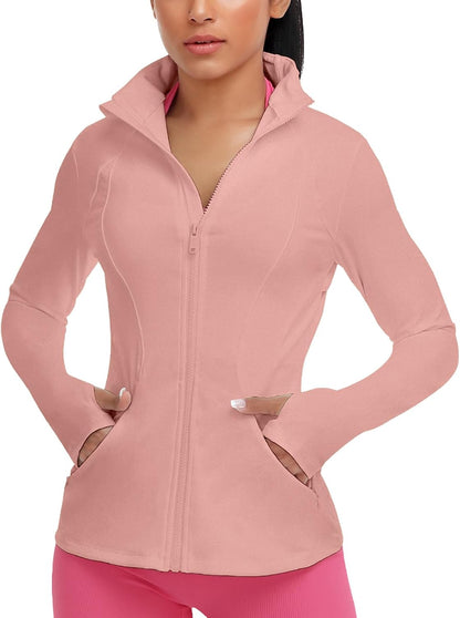 Women'S Workout Yoga Jacket Full Zip Running Athletic Track Jacket