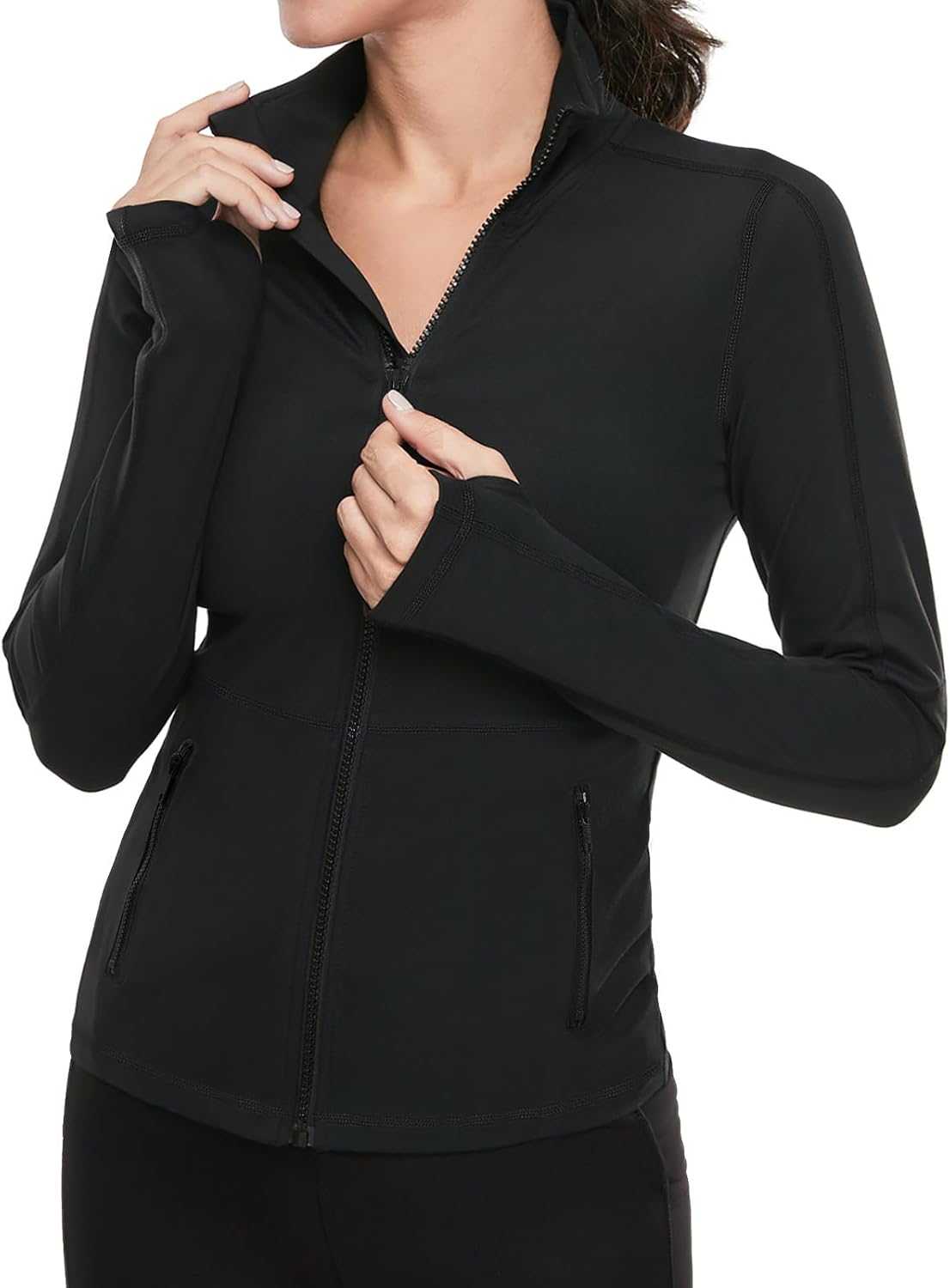 Women'S Workout Yoga Jacket Full Zip Running Athletic Track Jacket