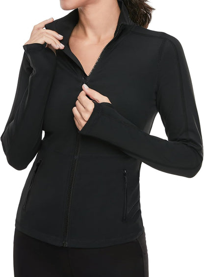 Women'S Workout Yoga Jacket Full Zip Running Athletic Track Jacket