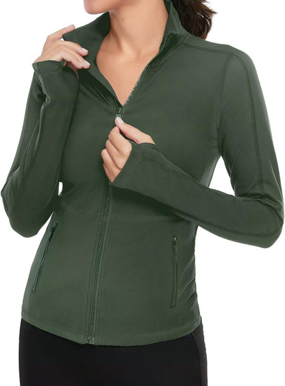 Women'S Workout Yoga Jacket Full Zip Running Athletic Track Jacket