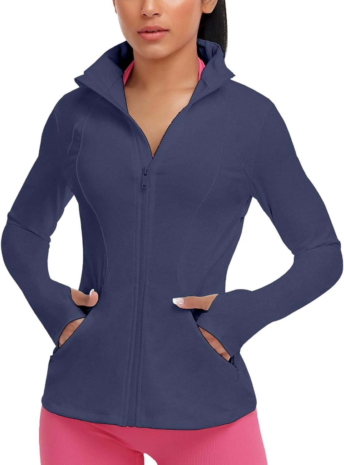 Women'S Workout Yoga Jacket Full Zip Running Athletic Track Jacket