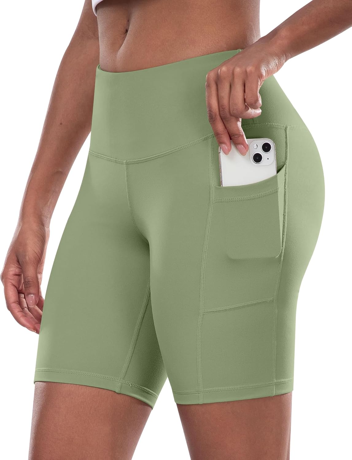 Women’s High-Waist Biker Shorts with Pockets