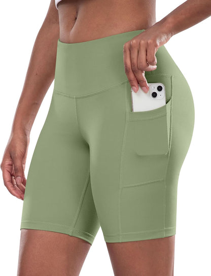 Women’s High-Waist Biker Shorts with Pockets