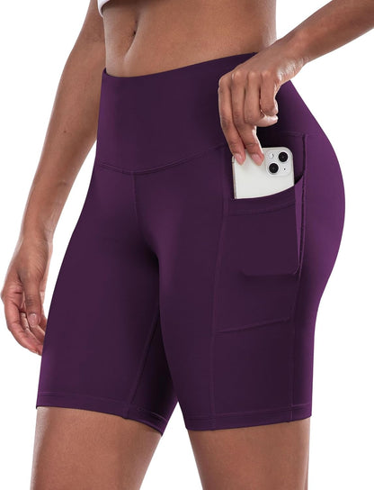 Women’s High-Waist Biker Shorts with Pockets