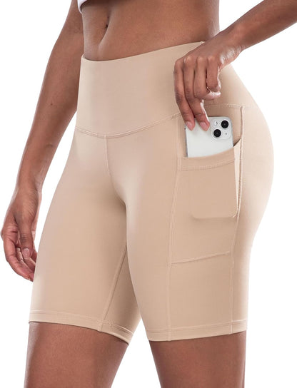 Women’s High-Waist Biker Shorts with Pockets