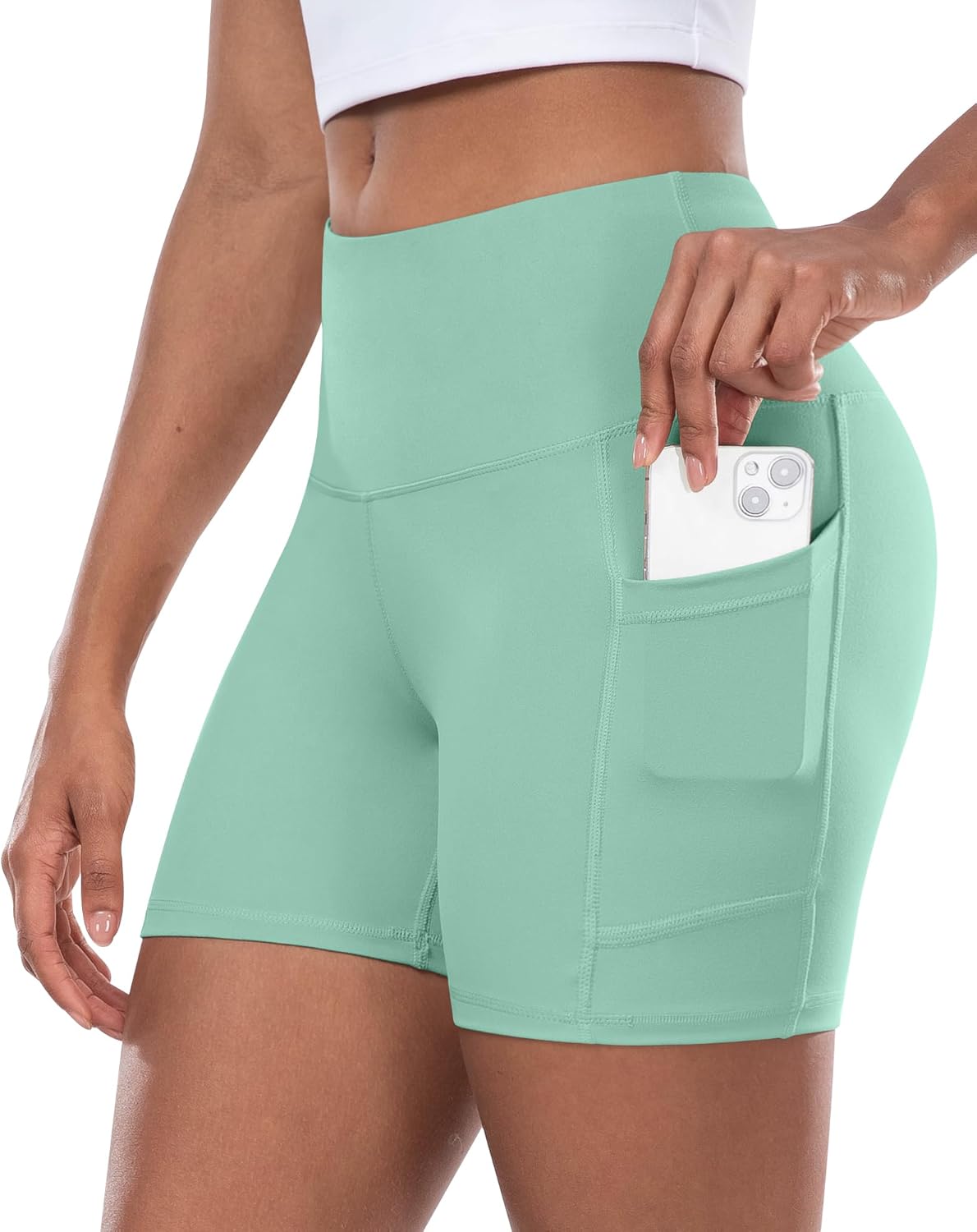 Women’s High-Waist Biker Shorts with Pockets
