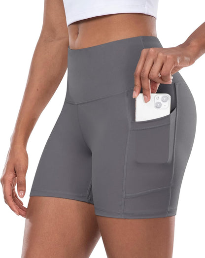Women’s High-Waist Biker Shorts with Pockets