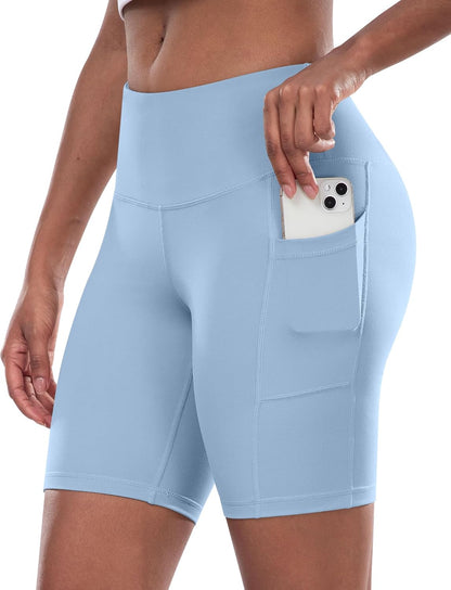 Women’s High-Waist Biker Shorts with Pockets