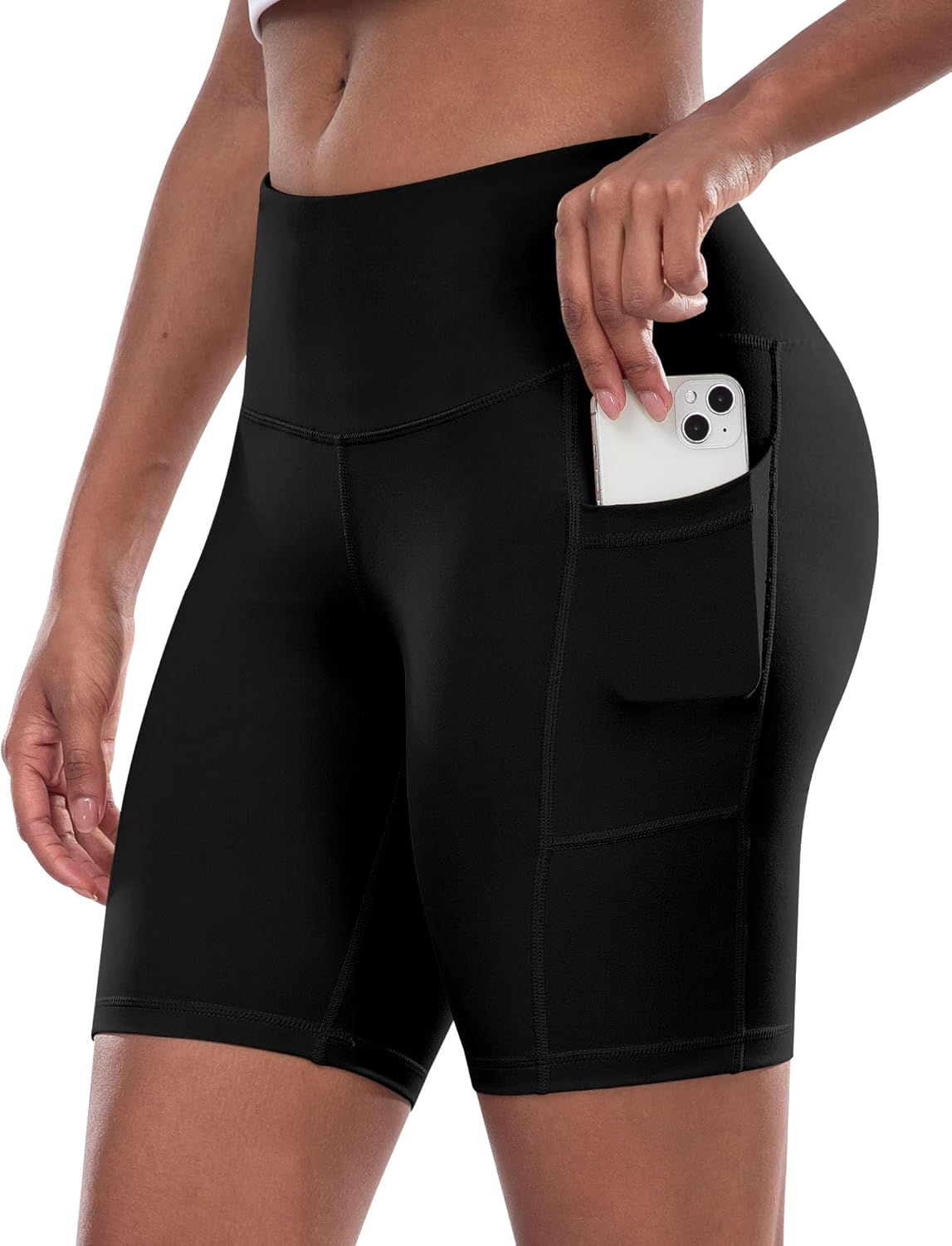Women’s High-Waist Biker Shorts with Pockets