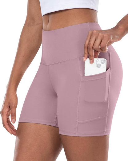 Women’s High-Waist Biker Shorts with Pockets