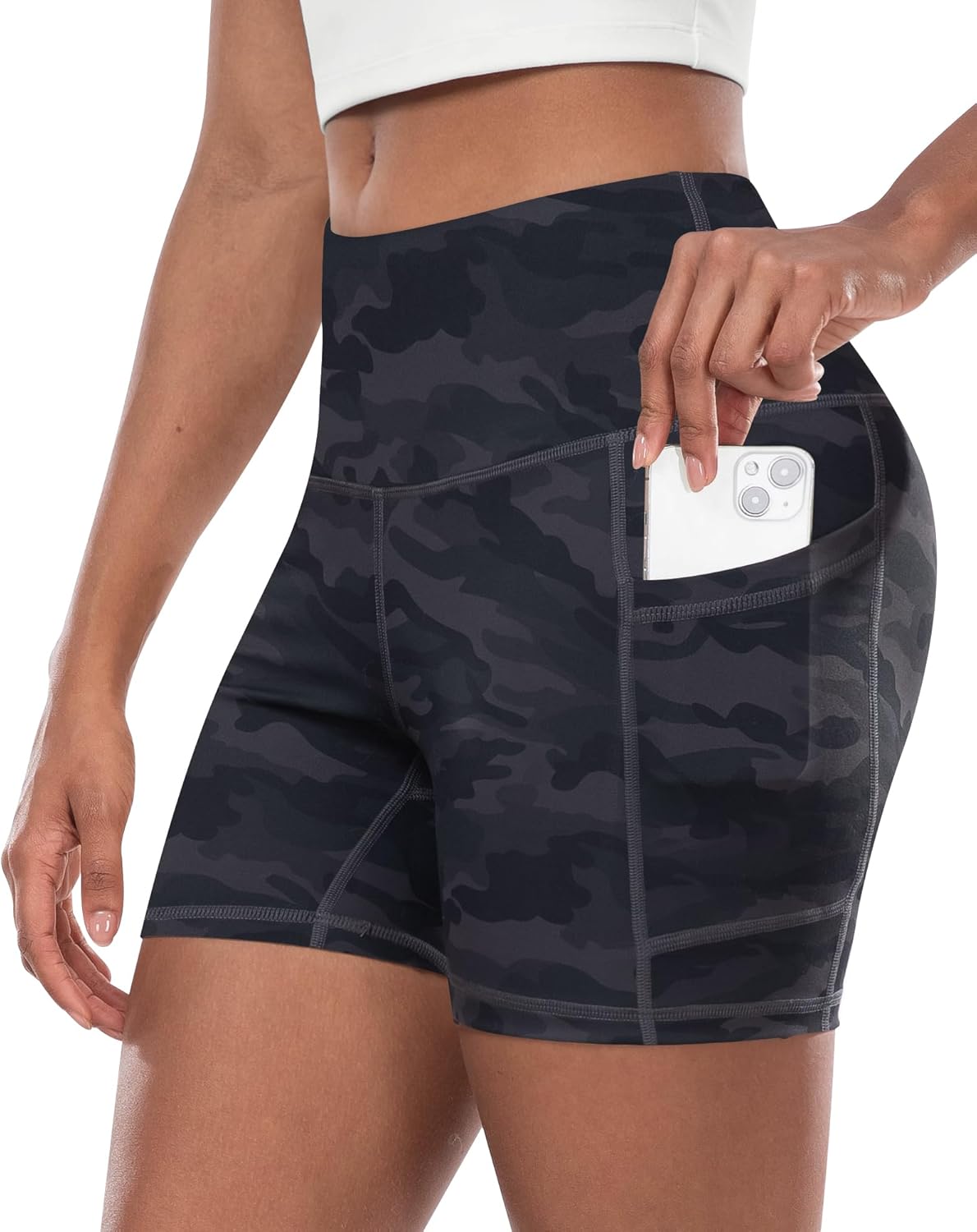 Women’s High-Waist Biker Shorts with Pockets