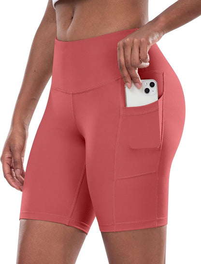 Women’s High-Waist Biker Shorts with Pockets