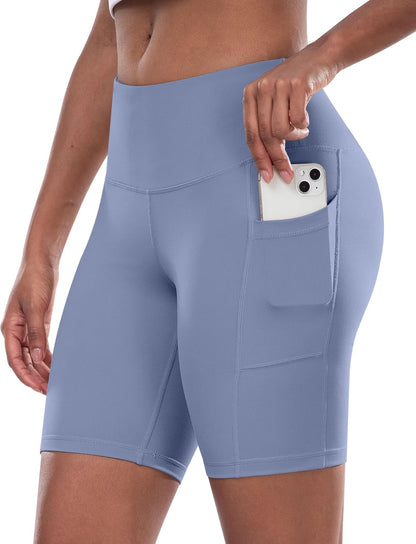 Women’s High-Waist Biker Shorts with Pockets