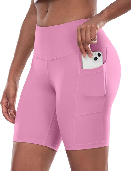 Women’s High-Waist Biker Shorts with Pockets