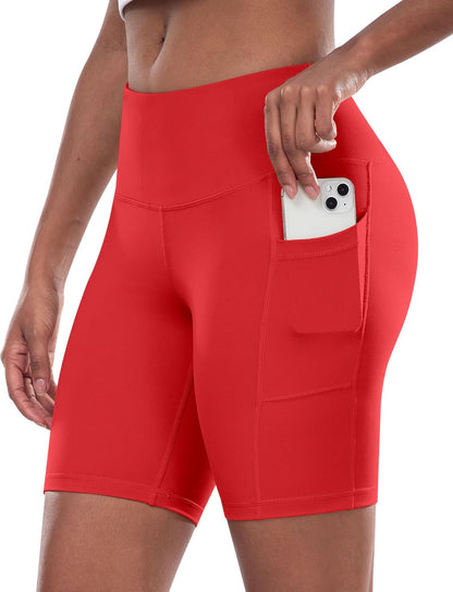 Women’s High-Waist Biker Shorts with Pockets