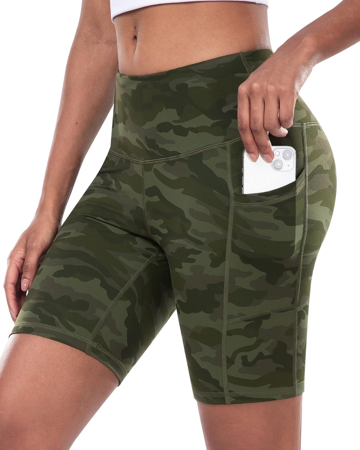 Women’s High-Waist Biker Shorts with Pockets