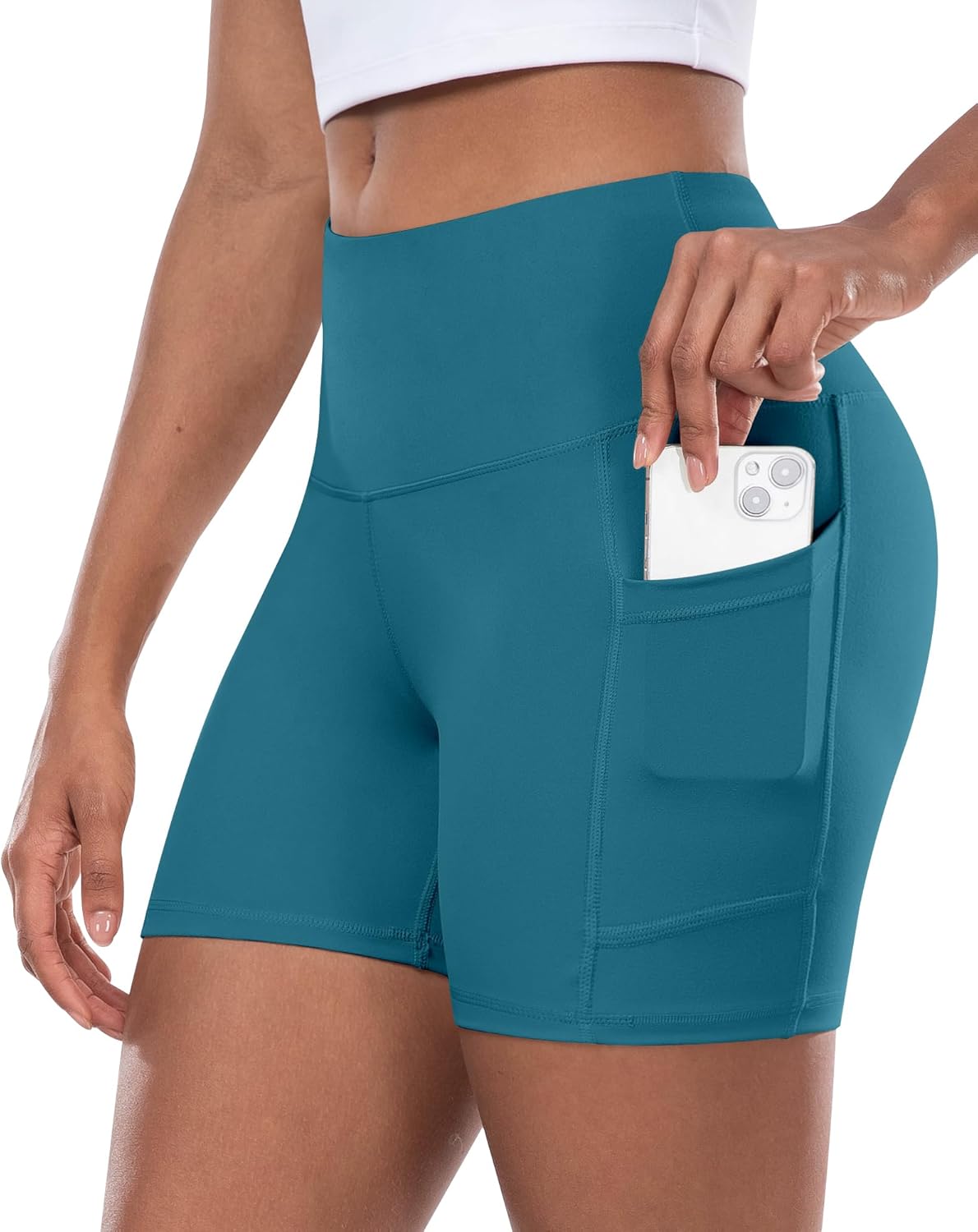 Women’s High-Waist Biker Shorts with Pockets