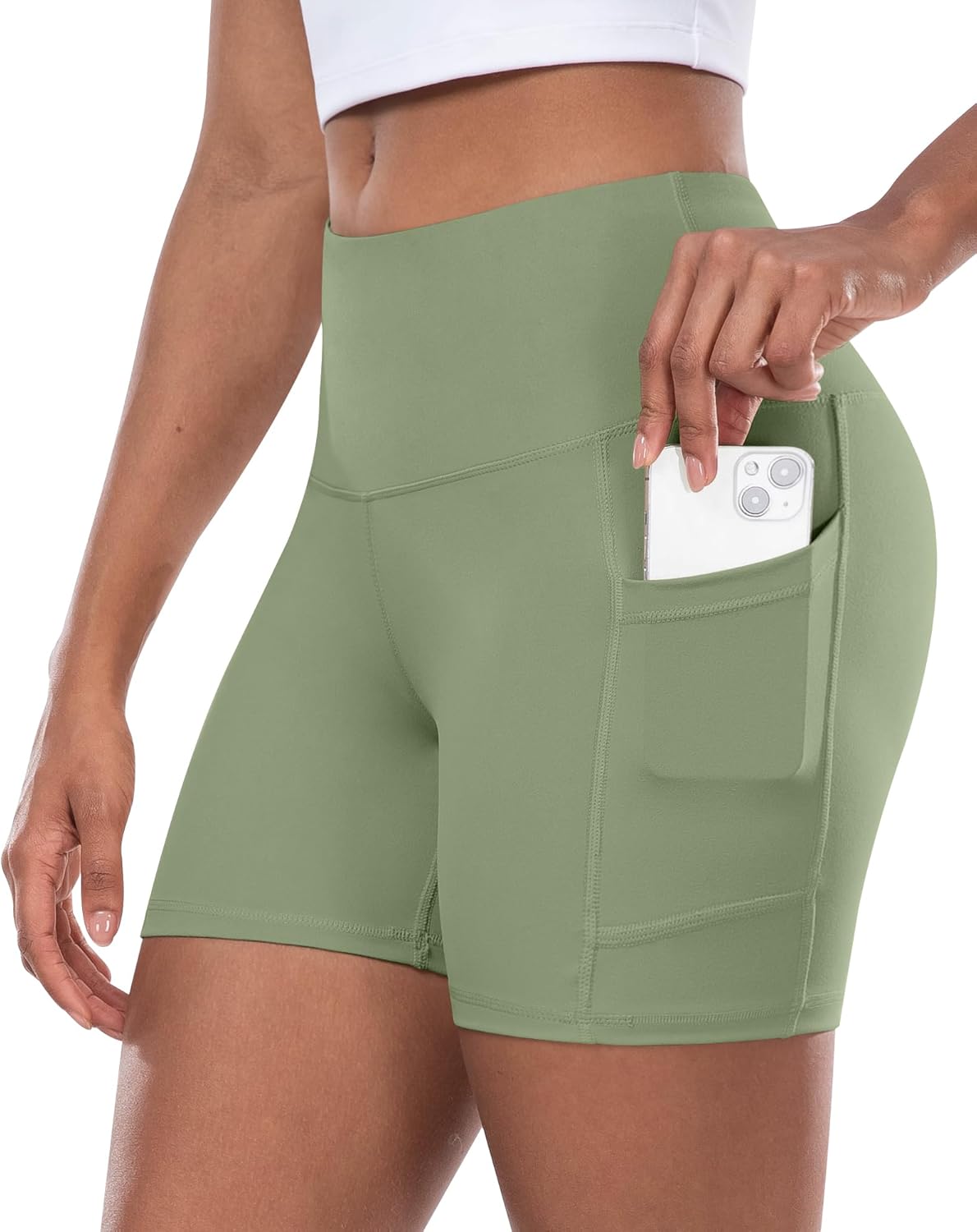 Women’s High-Waist Biker Shorts with Pockets
