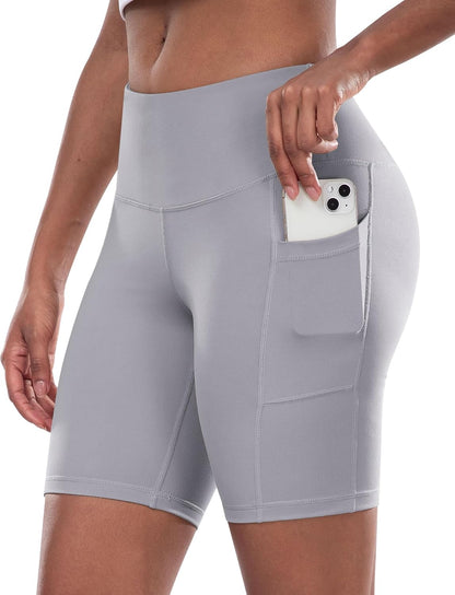 Women’s High-Waist Biker Shorts with Pockets