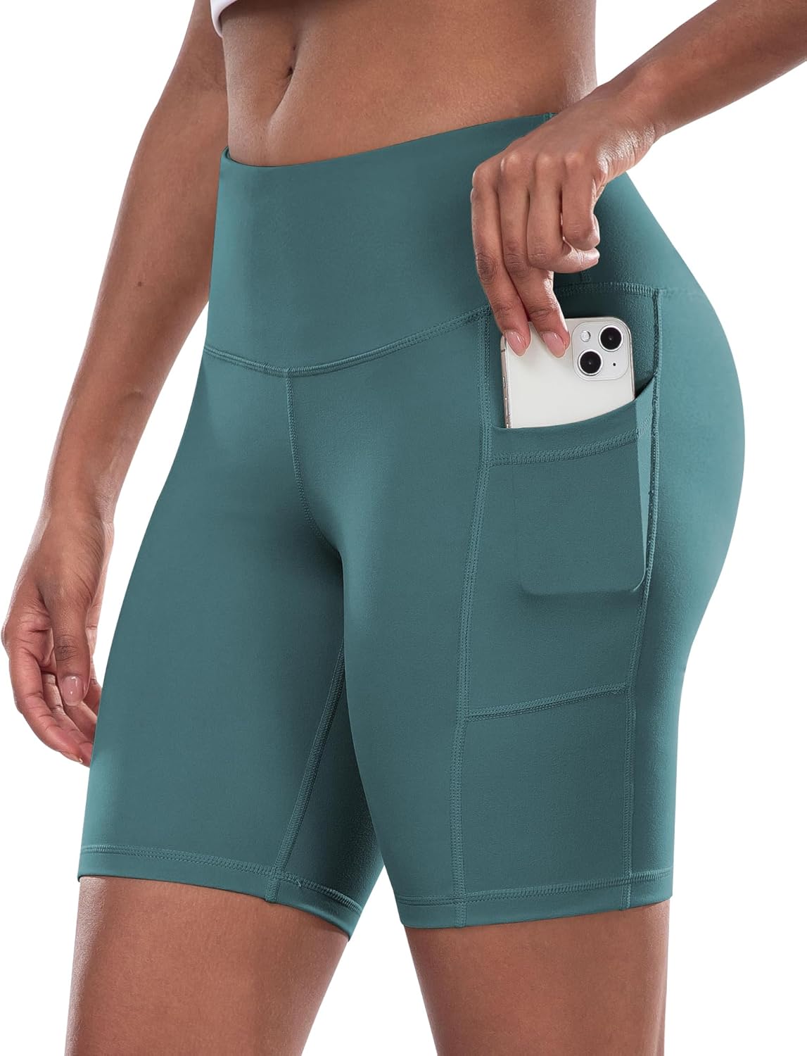 Women’s High-Waist Biker Shorts with Pockets