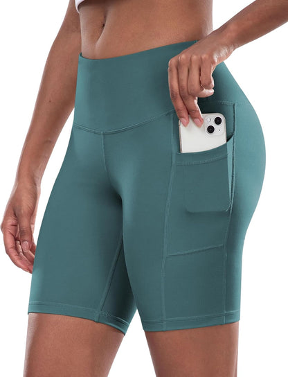 Women’s High-Waist Biker Shorts with Pockets