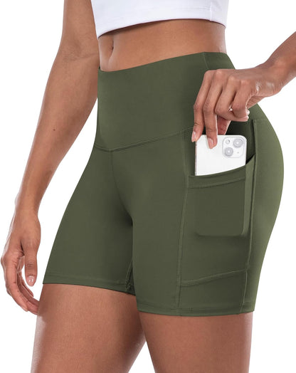 Women’s High-Waist Biker Shorts with Pockets