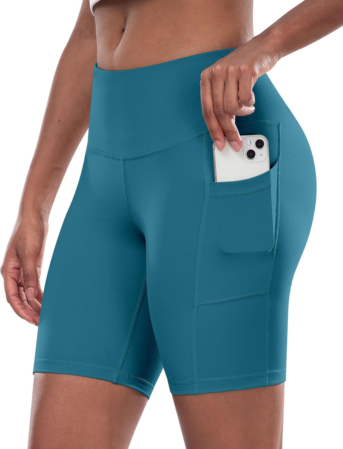 Women’s High-Waist Biker Shorts with Pockets