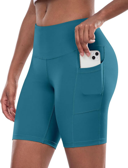 Women’s High-Waist Biker Shorts with Pockets