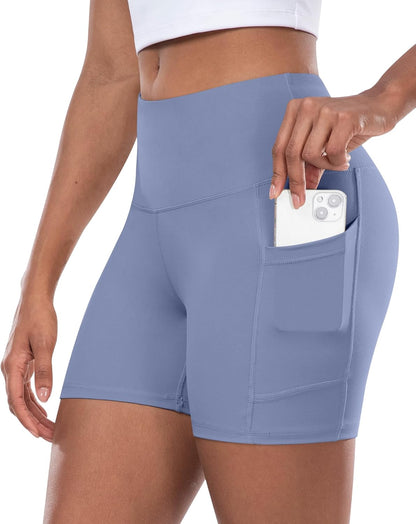 Women’s High-Waist Biker Shorts with Pockets
